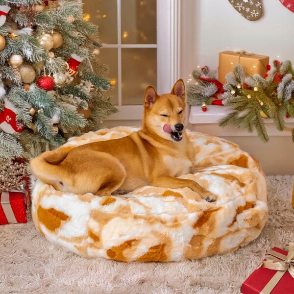 Cloudy Fluffy Calming Donuts Round Dog Beds - Image 2