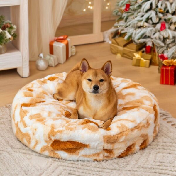 Cloudy Fluffy Calming Donuts Round Dog Beds - Image 3