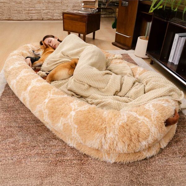 Classic Fluffy Super Large Donut Human Dog Bed - Cuddle Cradle - Image 6