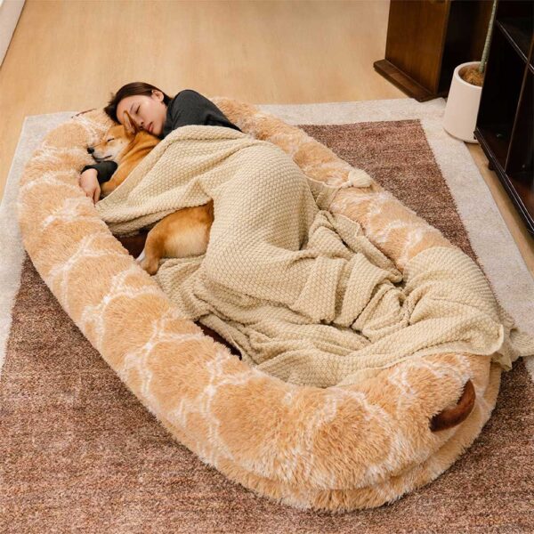 Classic Fluffy Super Large Donut Human Dog Bed - Cuddle Cradle - Image 8