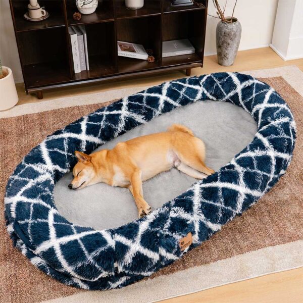 Classic Fluffy Super Large Donut Human Dog Bed - Cuddle Cradle - Image 2