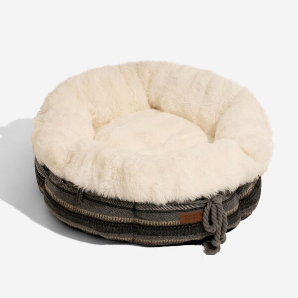 Classic Jacquard Plush Donut Dog Bed - Snuggle Den - Image 14