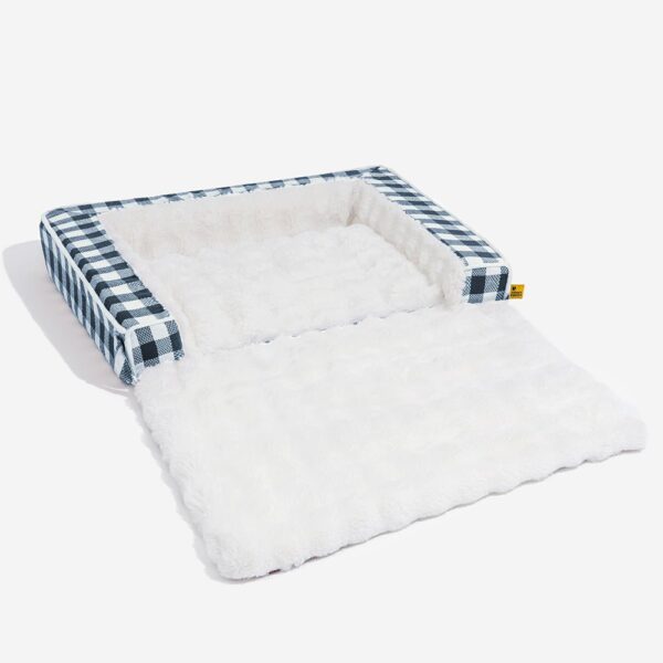 Classic Plaid Ergonomic Calming Dog Bed - Expandable＆Washable - Image 15