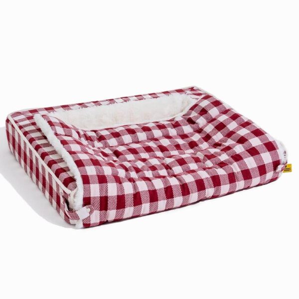 Classic Plaid Ergonomic Calming Dog Bed - Expandable＆Washable - Image 14