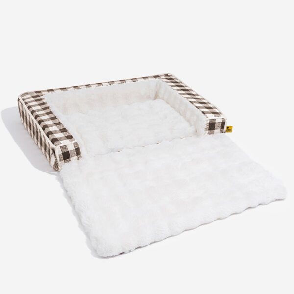 Classic Plaid Ergonomic Calming Dog Bed - Expandable＆Washable - Image 17