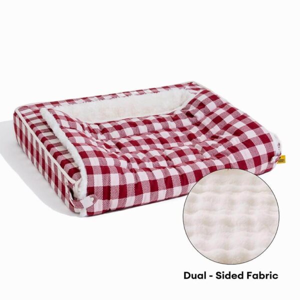 Classic Plaid Ergonomic Calming Dog Bed - Expandable＆Washable - Image 9