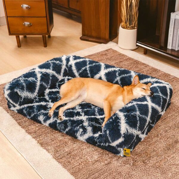 Classic Plaid Orthopedic Bolster Dog Sofa Bed - Cozy Comfort - Image 3