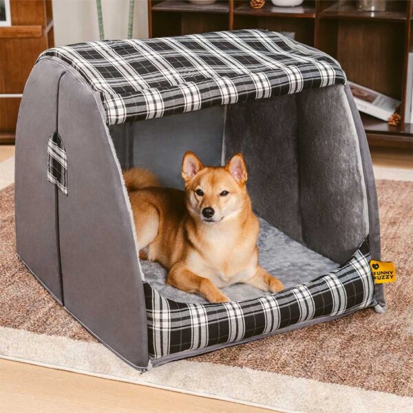 Classical Plaid House Orthopedic Dog Bed - Warm Retreat - Image 4