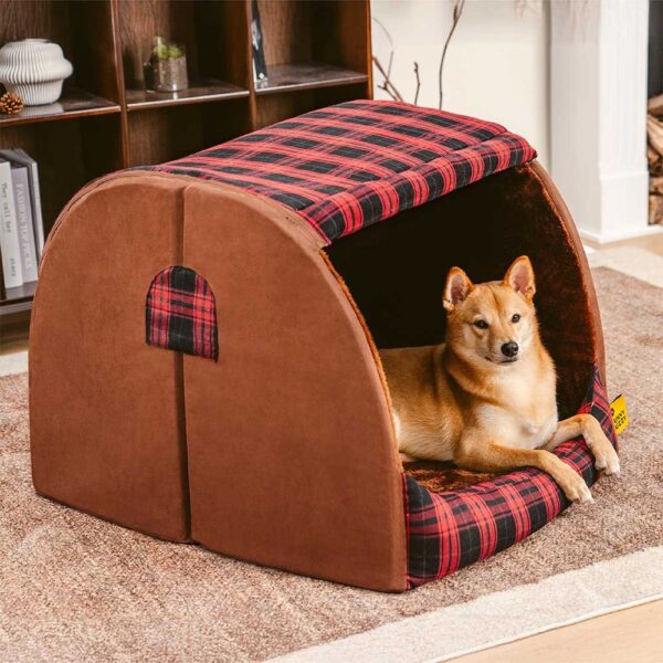 Classical Plaid House Orthopedic Dog Bed - Warm Retreat - Image 5