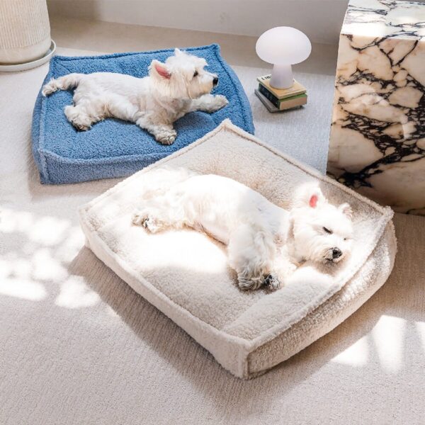 Curved Support Orthopedic Teddy Fabric Waterproof Dog & Cat Bed