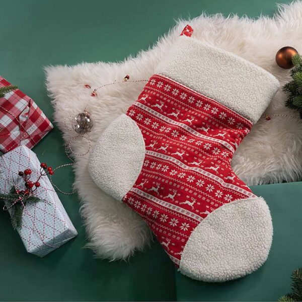 Christmas Stocking Multi-Functional Decoration Warm Semi-Enclosed Pet Sleeping Bag - Image 6